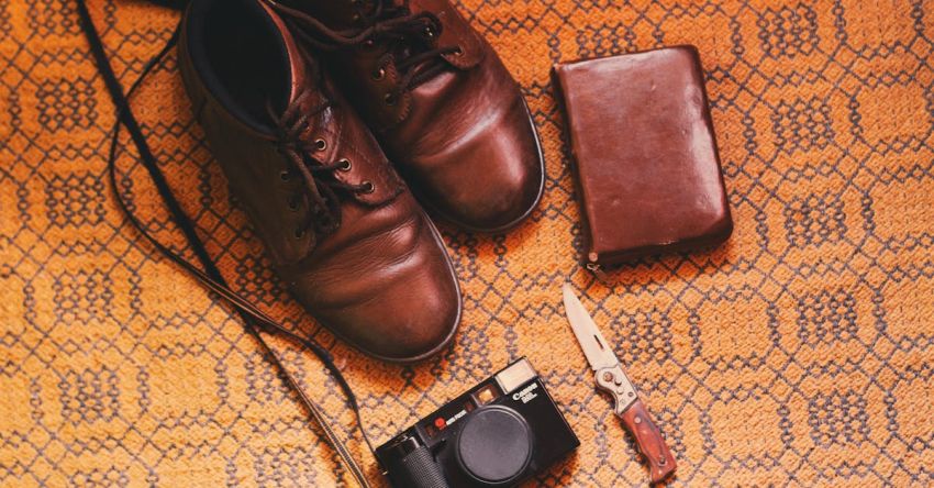 Shoes - Pair of Brown Leather Shoes