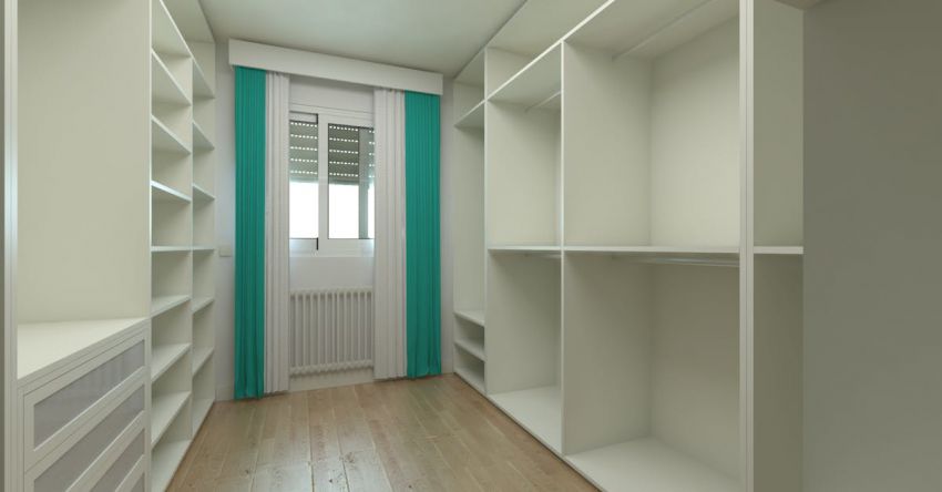 Wardrobe - White Wooden Shelf